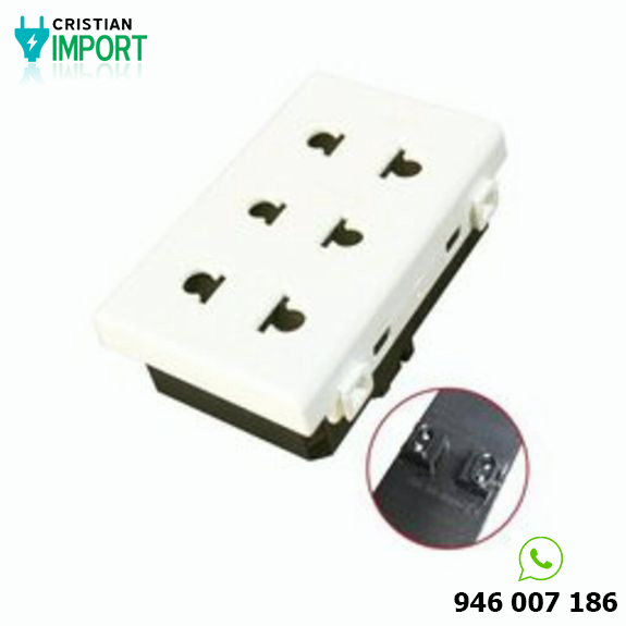 Dado Tomacorriente 3 Toma Universal 15 Amp Bm139 OPalux