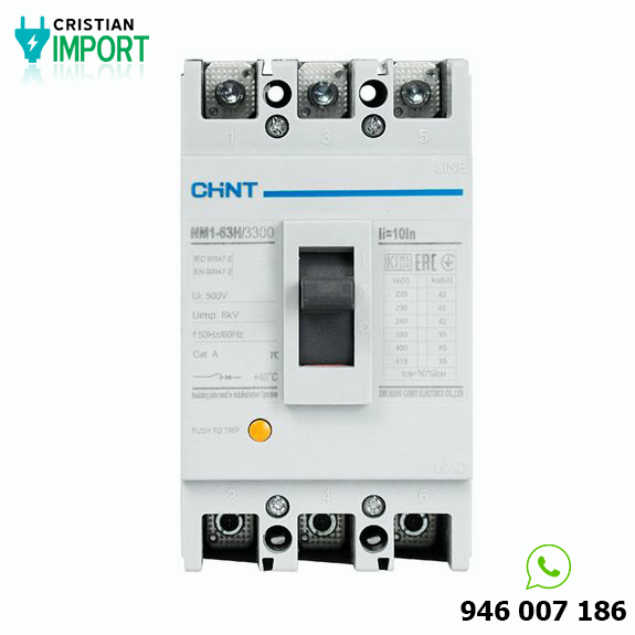 Interruptor De Fuerza Fijo  NM1-63H/3300 3P 63A