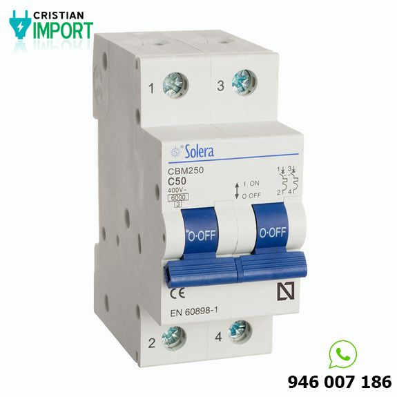 Interruptor termomagnético 2x50A 6ka