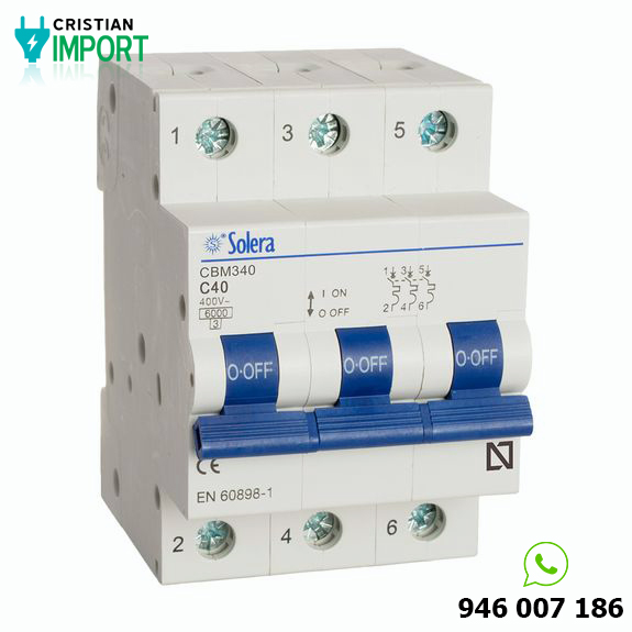 Interruptor termomagnético 3x40a 6ka Solera