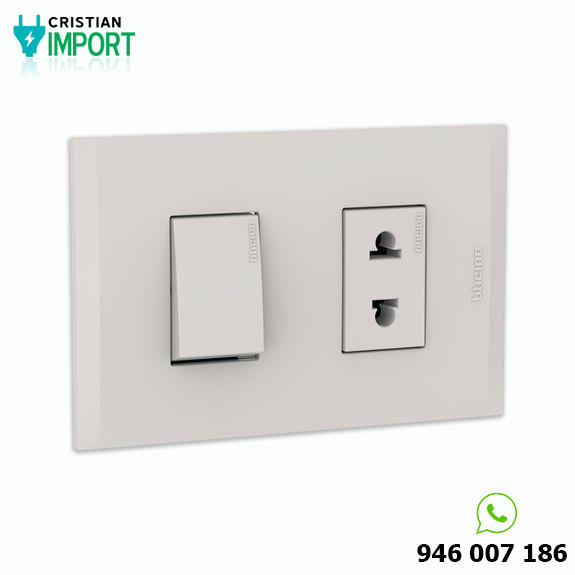 Interruptor + tomacorriente universal Arena