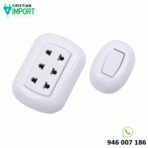 Pack interruptor simple y tomacorriente triple