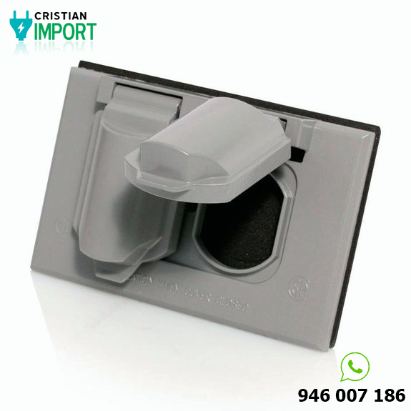 Placa doble hermética baquelita c/tapa vertical