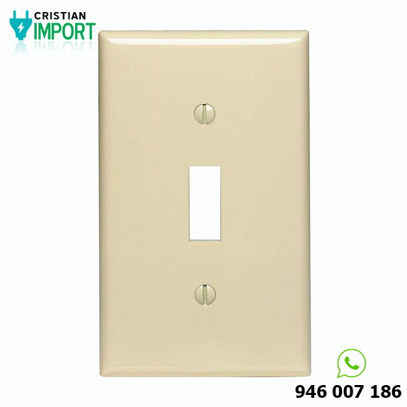 Placa simple nylon p/interruptor marfil