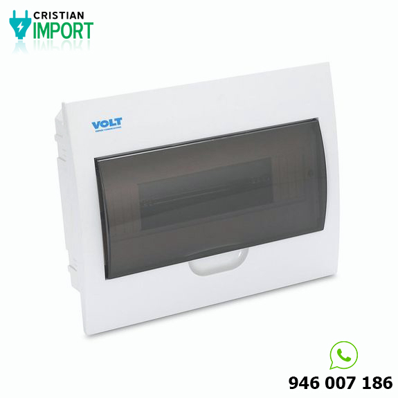 Tablero Empotrable PVC con tapa 12 polos