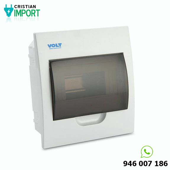 Tablero Empotrable PVC con tapa 8 polos