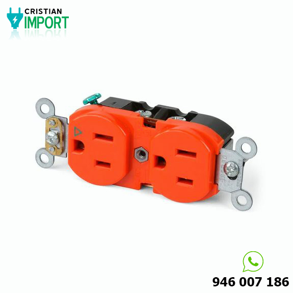 Toma doble empotrable T/Aislada 15A