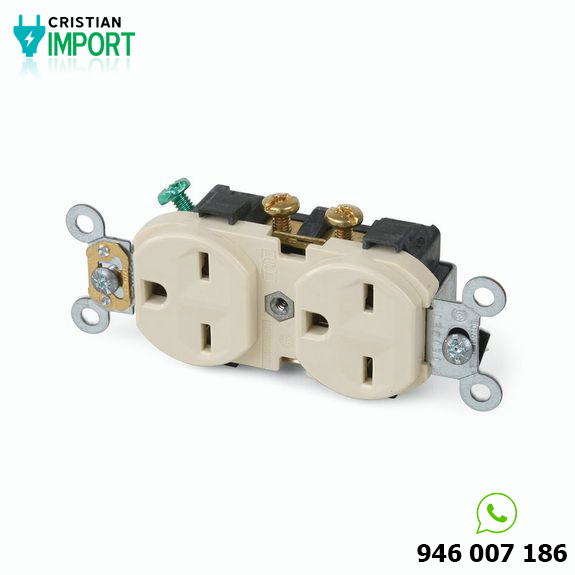 Toma doble para empotrar Comercial 15A 250V L/T