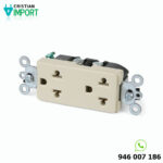 Toma doble universal para empotrar 15A 250V L/T Marfil