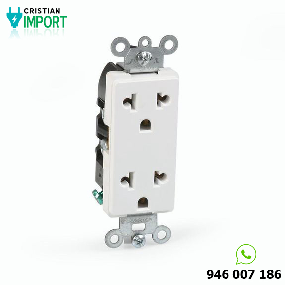 Toma doble universal para empotrar 15A 250V L/T