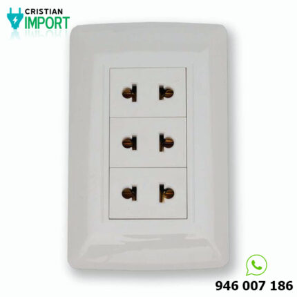 Tomacorriente Essential Triple Universal Blanco