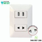 Tomacorriente Simple Universal + Usb Doble Bm1226tr Opalux