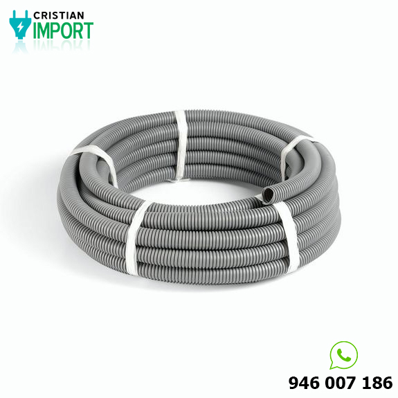 Tubería corrugada flexible 3/8″ WIR Gris x10 metros