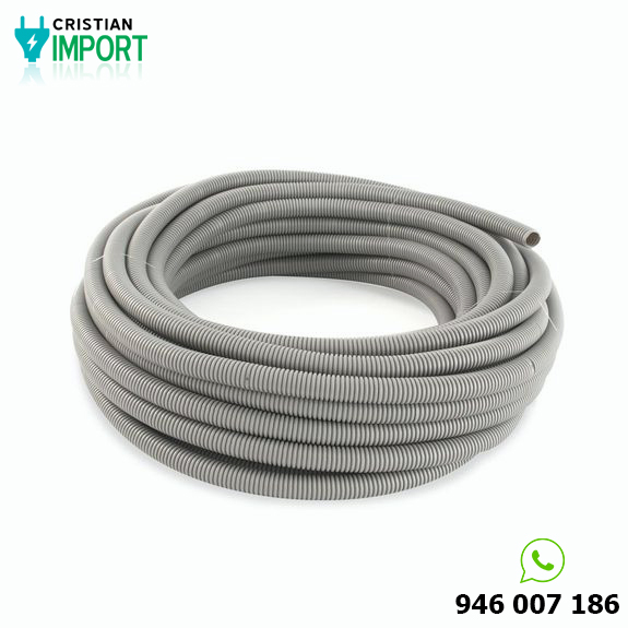 Tubería corrugada poliet. 3/8″ WIR gris x 25 metros