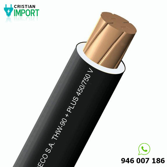 Cable THW-90 +plus 450/750 V 10 AWG Negro 100m