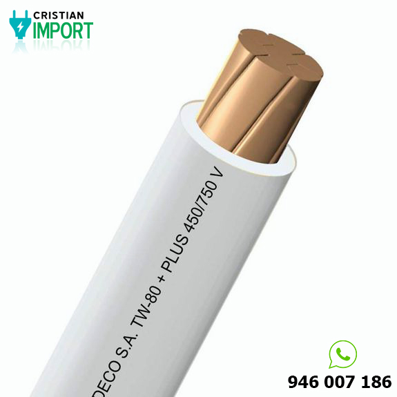 Cable TW-80 +plus 450/750 V 12 AWG Blanco