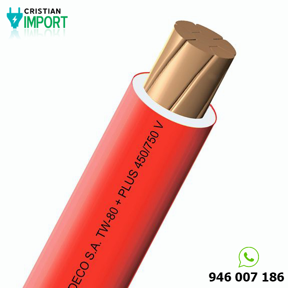 Cable TW-80 +plus 450/750 V 12 AWG Rojo