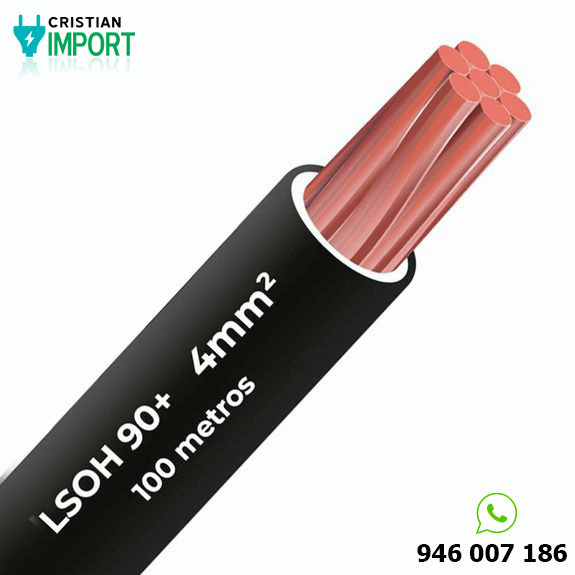 Cable libre halógeno 90c 4mm 2 Celsa (Lsoh) negro