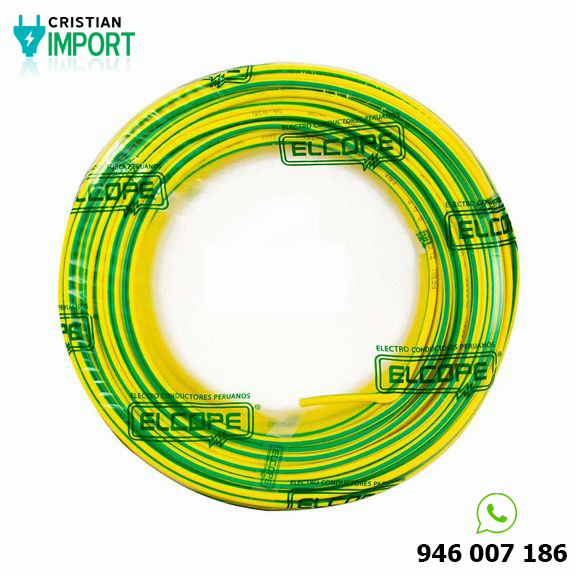 Cable para puesta a tierra 12AWG Amarillo/Verde x 100 metros