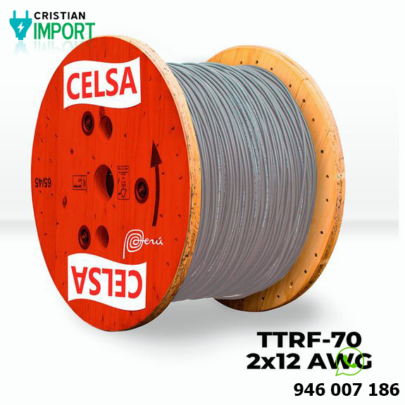 Cable vulcanizado Ttrf-70 2×12 Awg Gris – Venta por metro