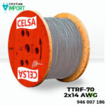 Cable vulcanizado Ttrf-70 2x14 Awg Gris - Venta por metro