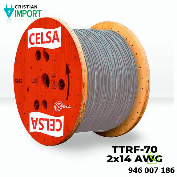Cable vulcanizado Ttrf-70 2×14 Awg Gris – Venta por metro