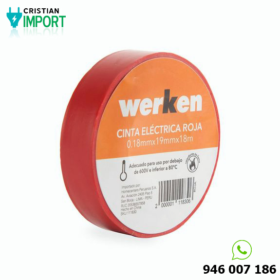 Cinta eléctrica Werken Roja 18 metros