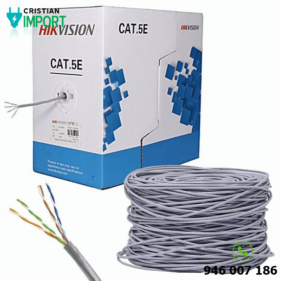 Rollo Cable de Cobre Cat 5e HIKVISION DS-1LN5E EE AWG 25 305 Metros