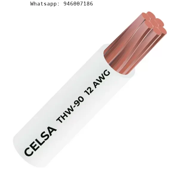 Cable THW-90 450/750 V 12 AWG Celsa Blanco 100m