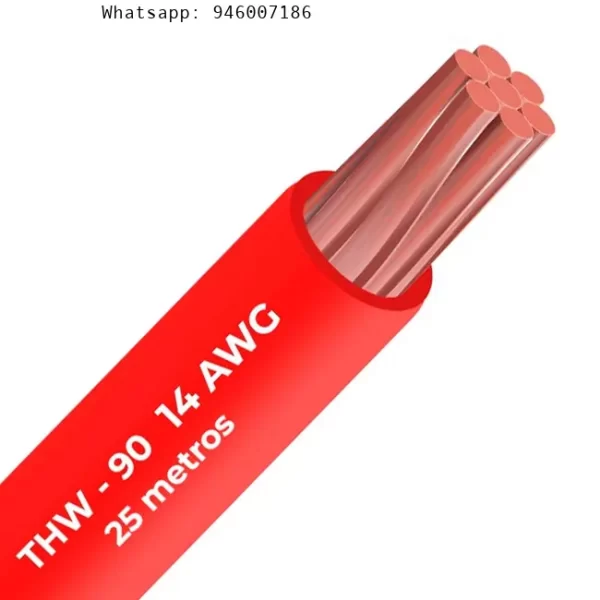 Cable THW-90 450/750 V 14 AWG Celsa rojo 25m