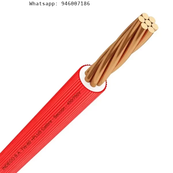 Cable TW-80 +plus 450/750 V 14 AWG Rojo Indeco