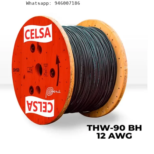 Cable Thw-90 450/750v 12 Awg Celsa Negro – Venta por metro lineal