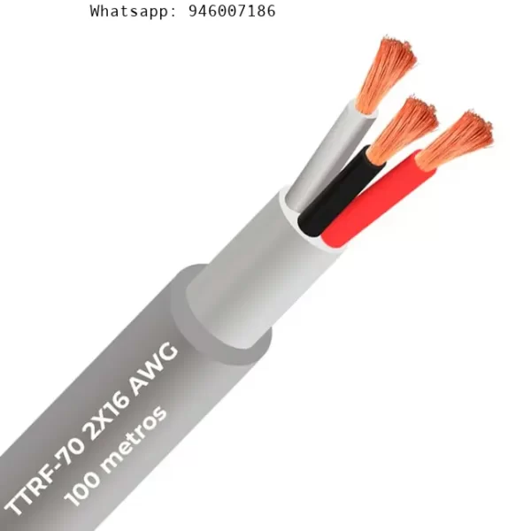 Cable vulcanizado TTRF-70 2×16 AWG gris Celsa