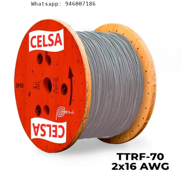 Cable vulcanizado Ttrf-70 2×16 Awg Gris – Venta por metro lineal Celsa