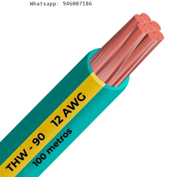 Cable THW-90 450/750 V 12 AWG Celsa Amarillo/Verde 100m