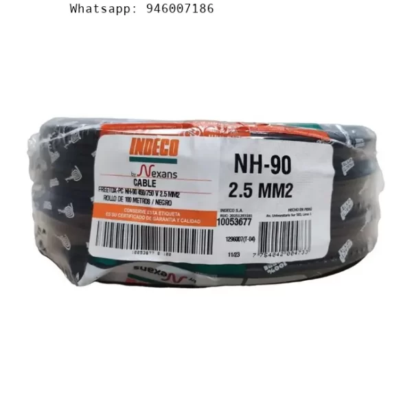 Cable Freetox-pc Nh90 450/750v 2.5mm2 Negro R100 Indeco