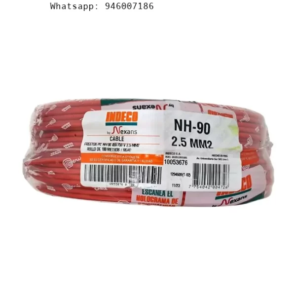 Cable Freetox-pc Nh90 450/750v 2.5mm2 Rojo R100 Indeco