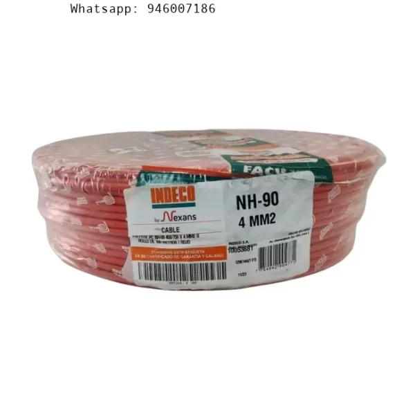 Cable Freetox-pc Nh90 450/750v 4mm2 Rojo R100 Indeco