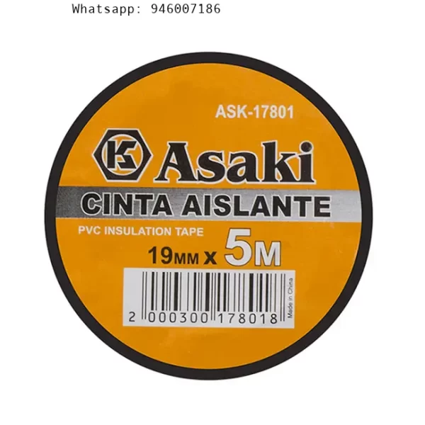 Cinta aislante Negra 0.13mm x 19mm x 5y Kamasa